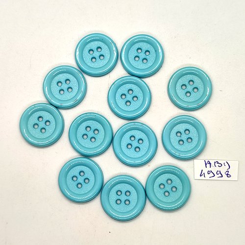 12 boutons en résine bleu - 18mm - tr4998
