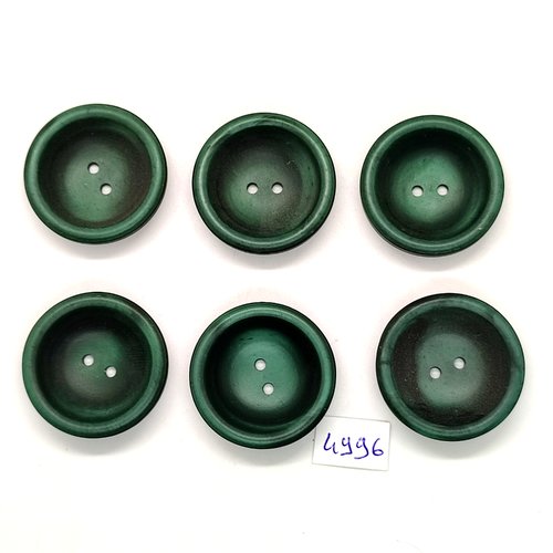6 boutons en résine vert - 30mm - tr4996