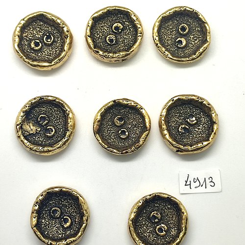 8 boutons en métal doré vieillis - 23mm - tr4913