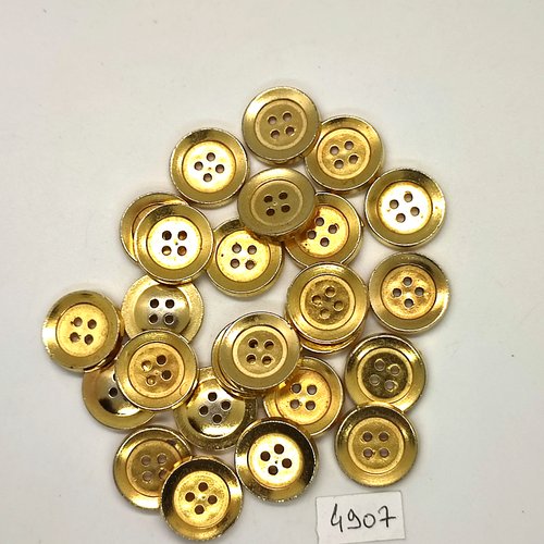 25 boutons en résine doré - 18mm - tr4907