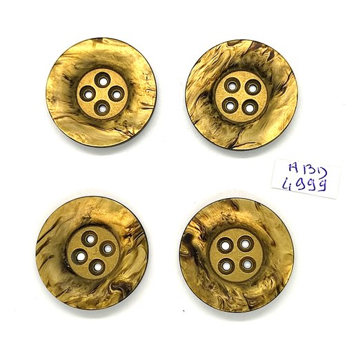 4 boutons en résine marron / ocre - 31mm - tr4999