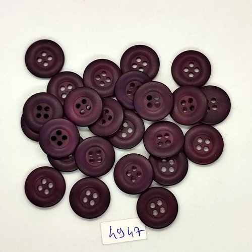 23 boutons en résine marron / violet foncé - 18mm - tr4947