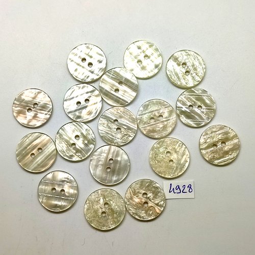 17 boutons en résine beige - 20mm - tr4928