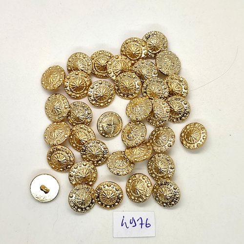 34 boutons en résine doré - 13mm - tr4976