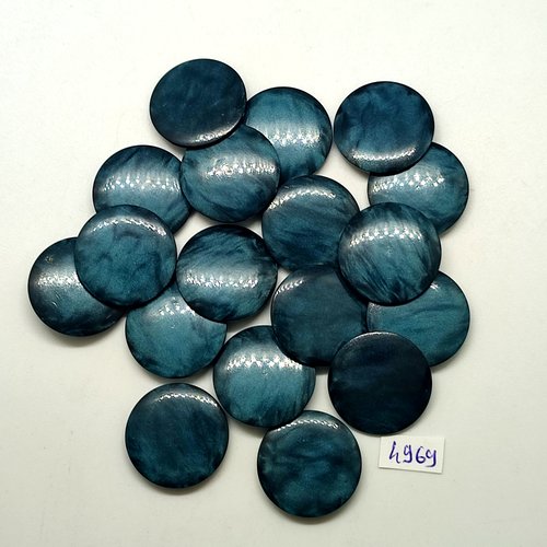 18 boutons en résine bleu / vert - 22mm - tr4969