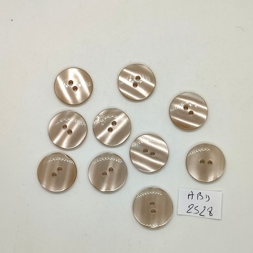 10 boutons en résine beige clair - 18mm - abd2528
