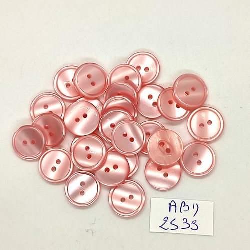 27 boutons en résine rose - 13mm - abd2533