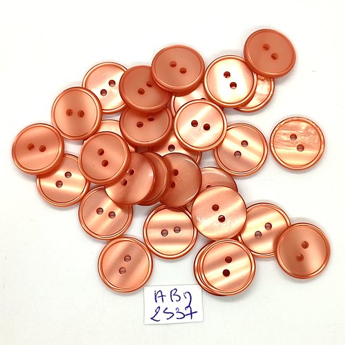 30 boutons en résine rose / orange - 15mm - abd2537