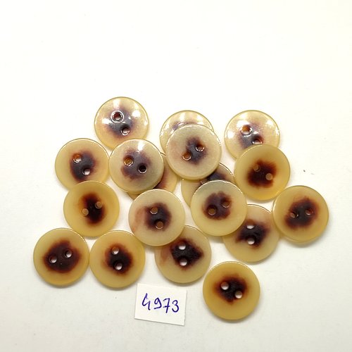 18 boutons en résine beige et marron - 17/18mm - tr4973