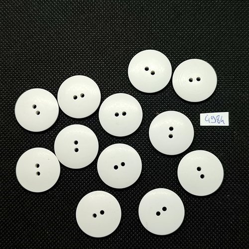 12 boutons en résine blanc cassé - 23mm - tr4984