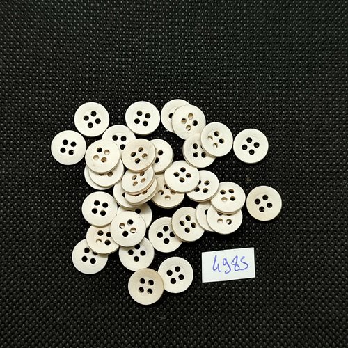 35 boutons en résine blanc cassé - 10mm - tr4985