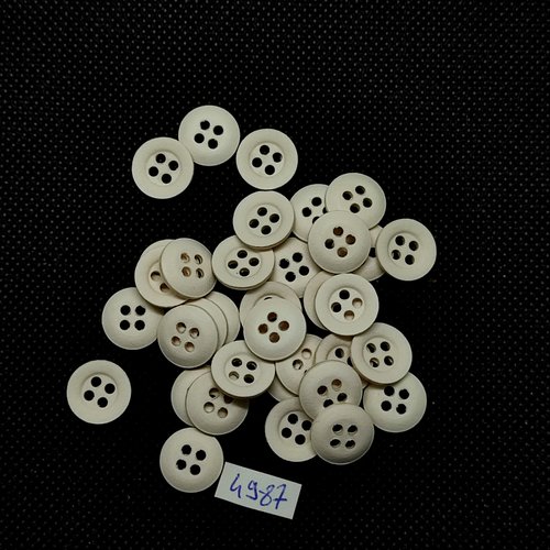 35 boutons en résine blanc cassé - 12mm - tr4987