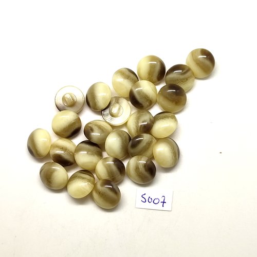 24 boutons en résine beige et marron - 13mm - tr5007