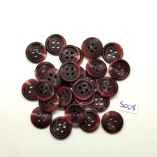 30 boutons en résine marron - 15mm - tr5008