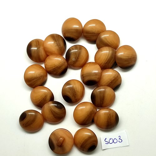 21 boutons en résine beige foncé et marron - 18mm - tr5003