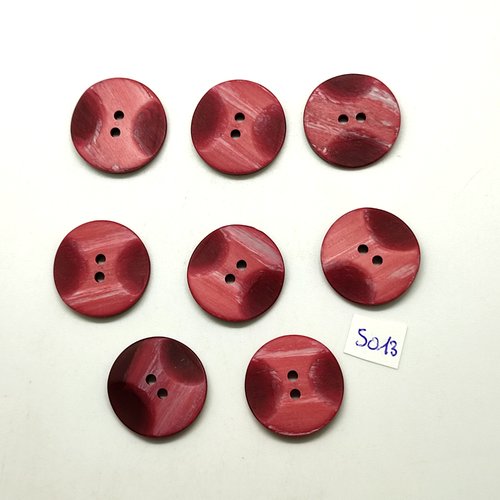 8 boutons en résine rose et violet - 23mm - tr5013