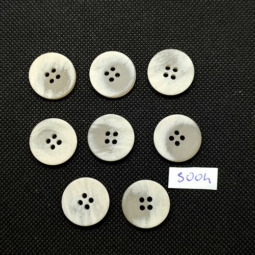 8 boutons en résine beige clair - 20mm - tr5004