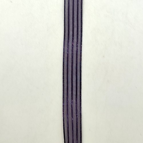 10m de ruban organza violet / noir - 10mm