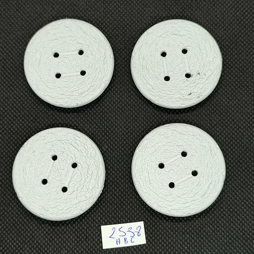 4 boutons en résine blanc - 41mm - abd2538