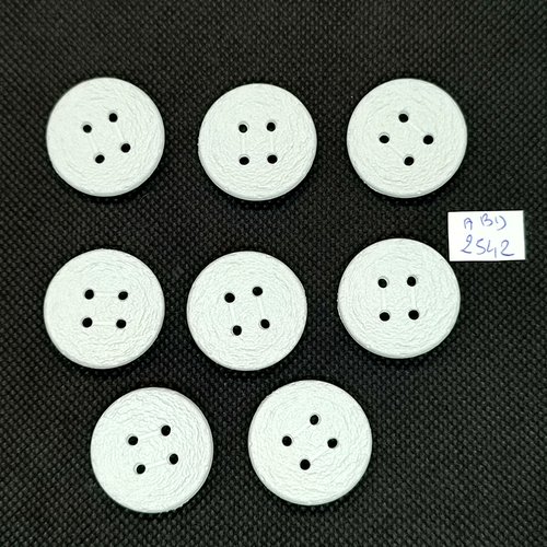 8 boutons en résine blanc cassé - 26mm - abd2542