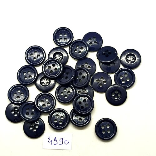 28 boutons en résine bleu foncé - 15mm - tr4990