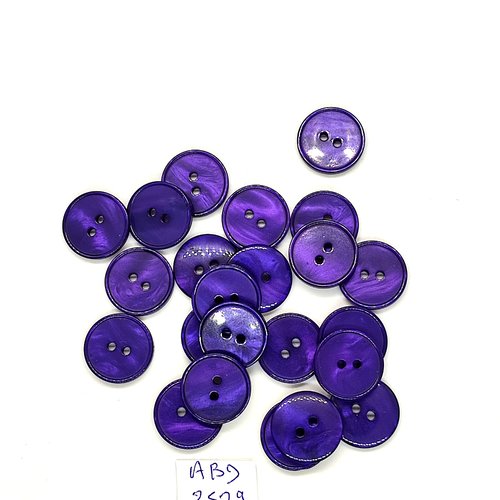 23 boutons en résine bleu foncé - 15mm - abd2579