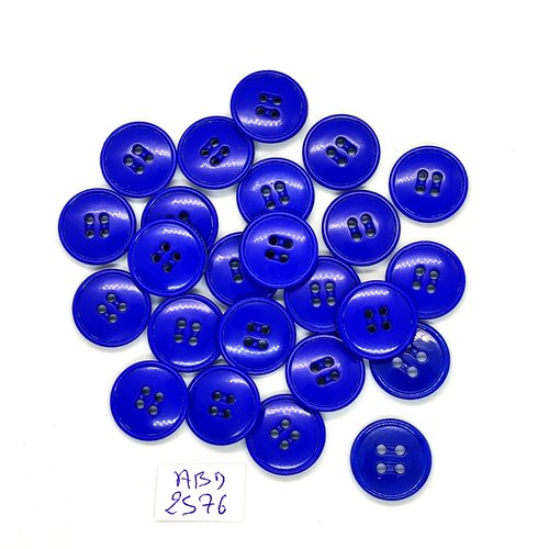 24 boutons en résine bleu foncé - 15mm - abd2576