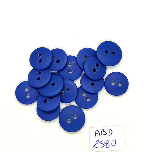 16 boutons en résine bleu - 13mm - abd2580