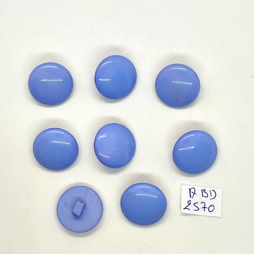 8 boutons en résine bleu clair - 18mm - abd2570