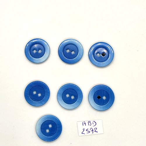 7 boutons en résine bleu clair - 18mm - abd2572