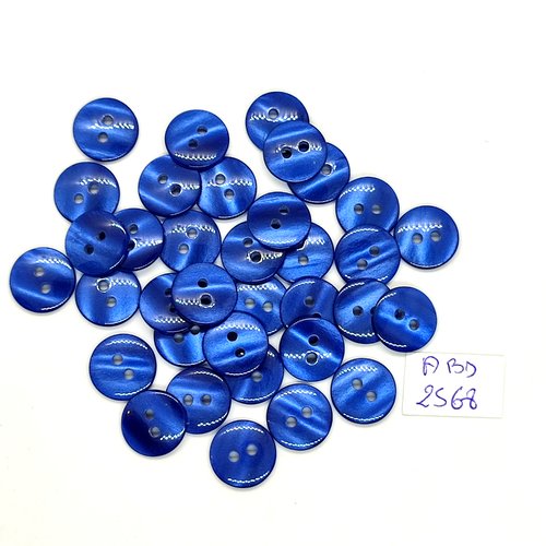 35 boutons en résine bleu foncé - 12/13mm - abd2568