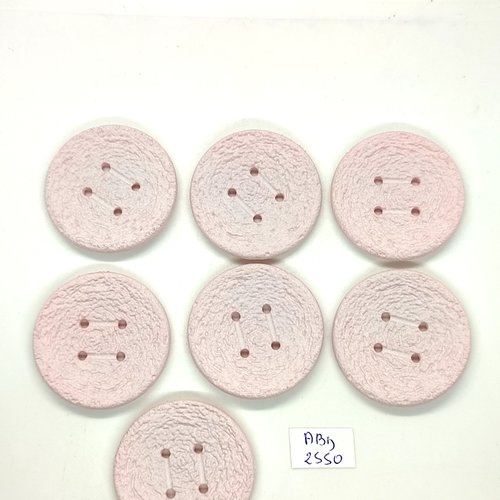 7 boutons en résine rose - 41mm - abd2550
