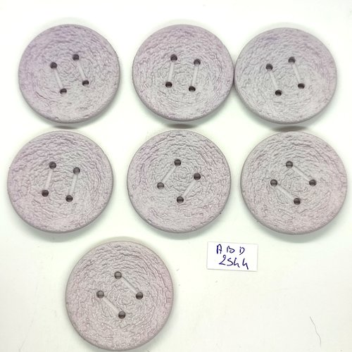 7 boutons en résine lilas - 41mm - abd2544