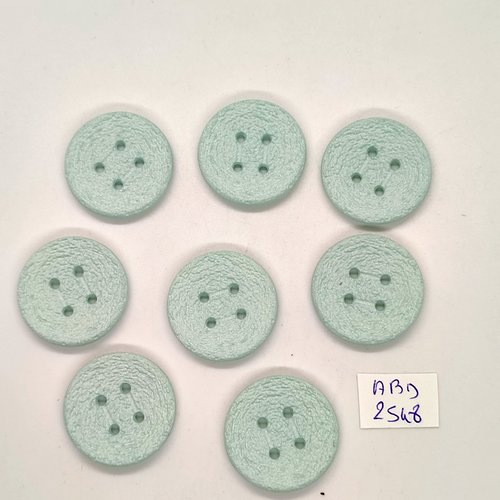 8 boutons en résine vert d'eau - 26mm - abd2548