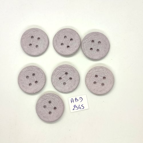 7 boutons en résine lilas - 26mm - abd2545