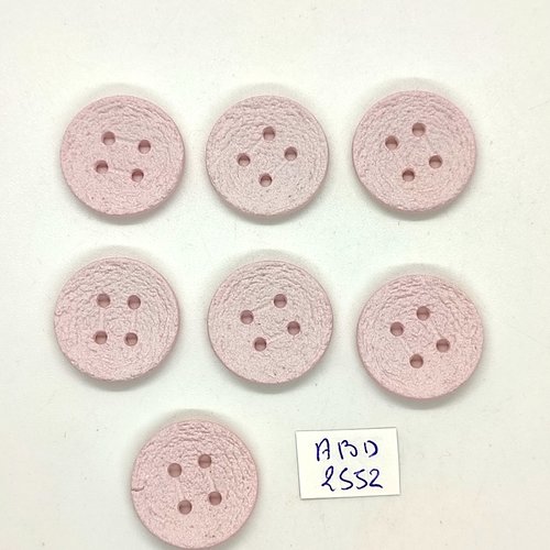 7 boutons en résine rose - 20mm - abd2552