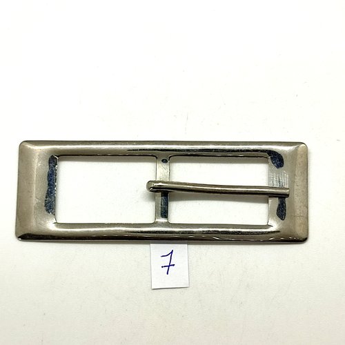 1 boucle de ceinture en métal argenté - 37x97mm