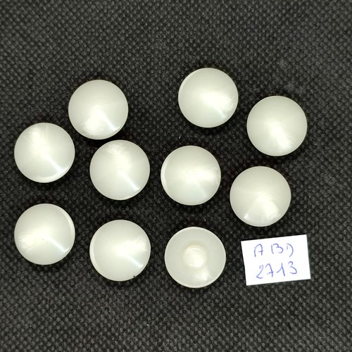 10 boutons en résine beige / ivoire - 15mm - abd2713