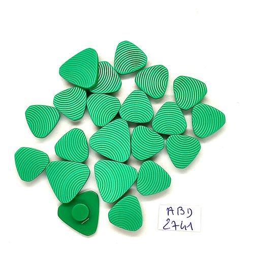 21 boutons en résine vert - 15mm et 13mm - abd2741