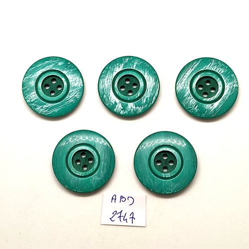 5 boutons en résine vert - 27mm - abd2747
