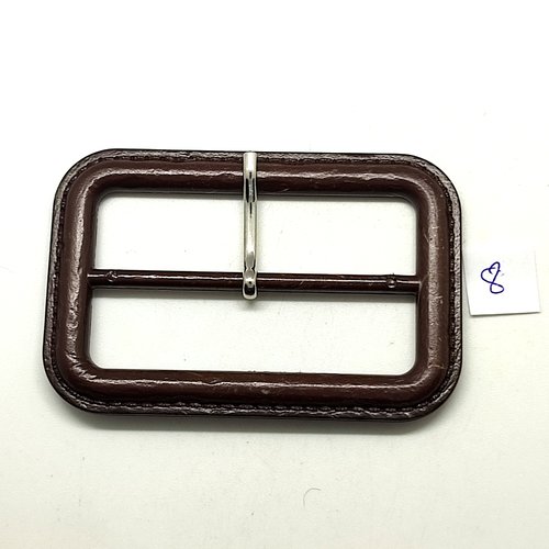 1 boucle de ceinture coulissante en résine gris / vert - 41x72mm