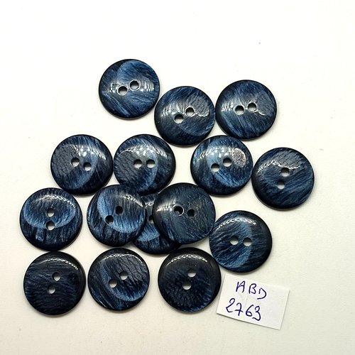 15 boutons en résine bleu /  vert - 18mm - abd2763