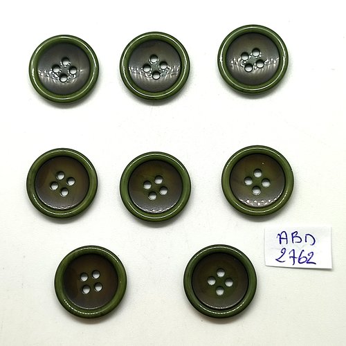 7 boutons en résine vert - 20mm - abd2762