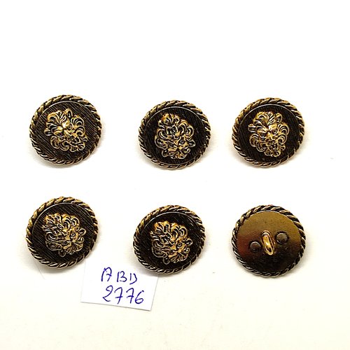 6 boutons en métal doré - 18/19mm - abd2776