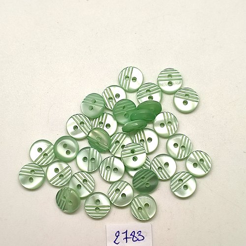 34 boutons en résine vert - 10mm - abd2783