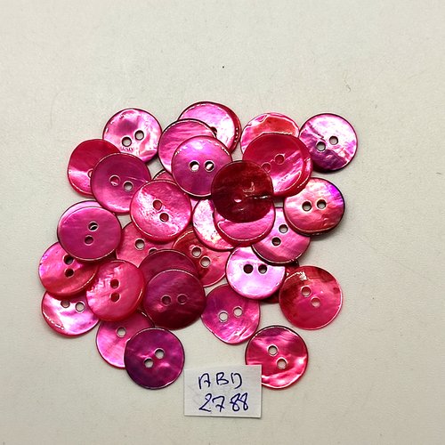32 boutons en nacre rose / fuchsia - 12mm - abd2788