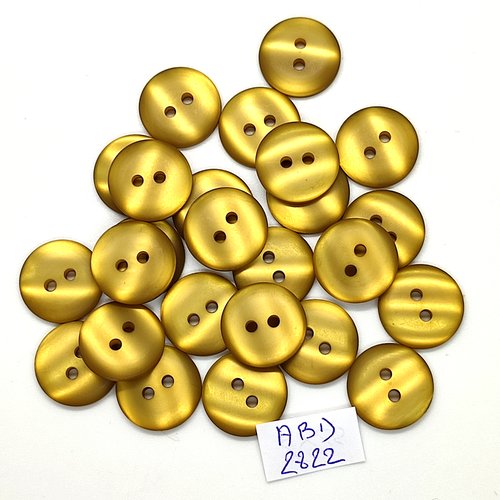 25 boutons en résine ocre / kaki- 15mm - abd2822