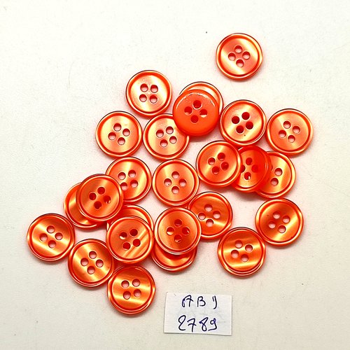 26 boutons en résine orange - 13mm - abd2789