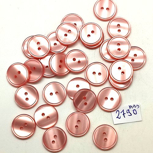 30 boutons en résine rose - 15mm - abd2790