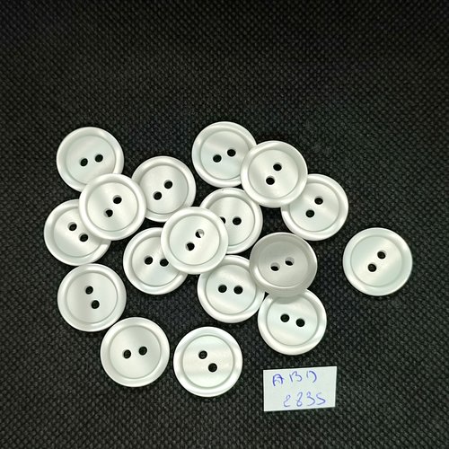 17 boutons en résine blanc - 17mm - abd2835